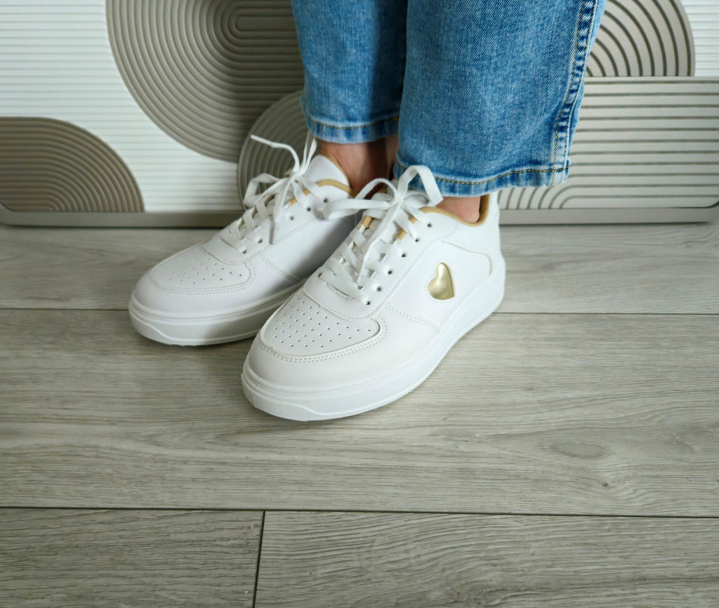 Basket Cœur blanc/doré