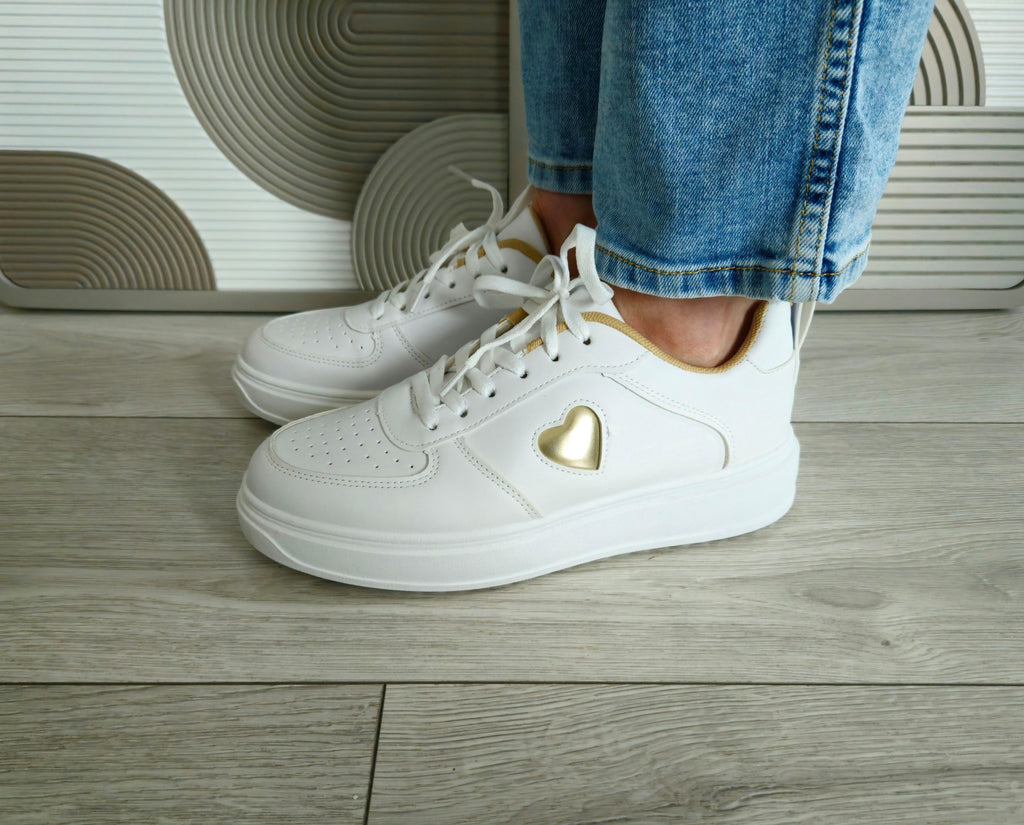 Basket Cœur blanc/doré