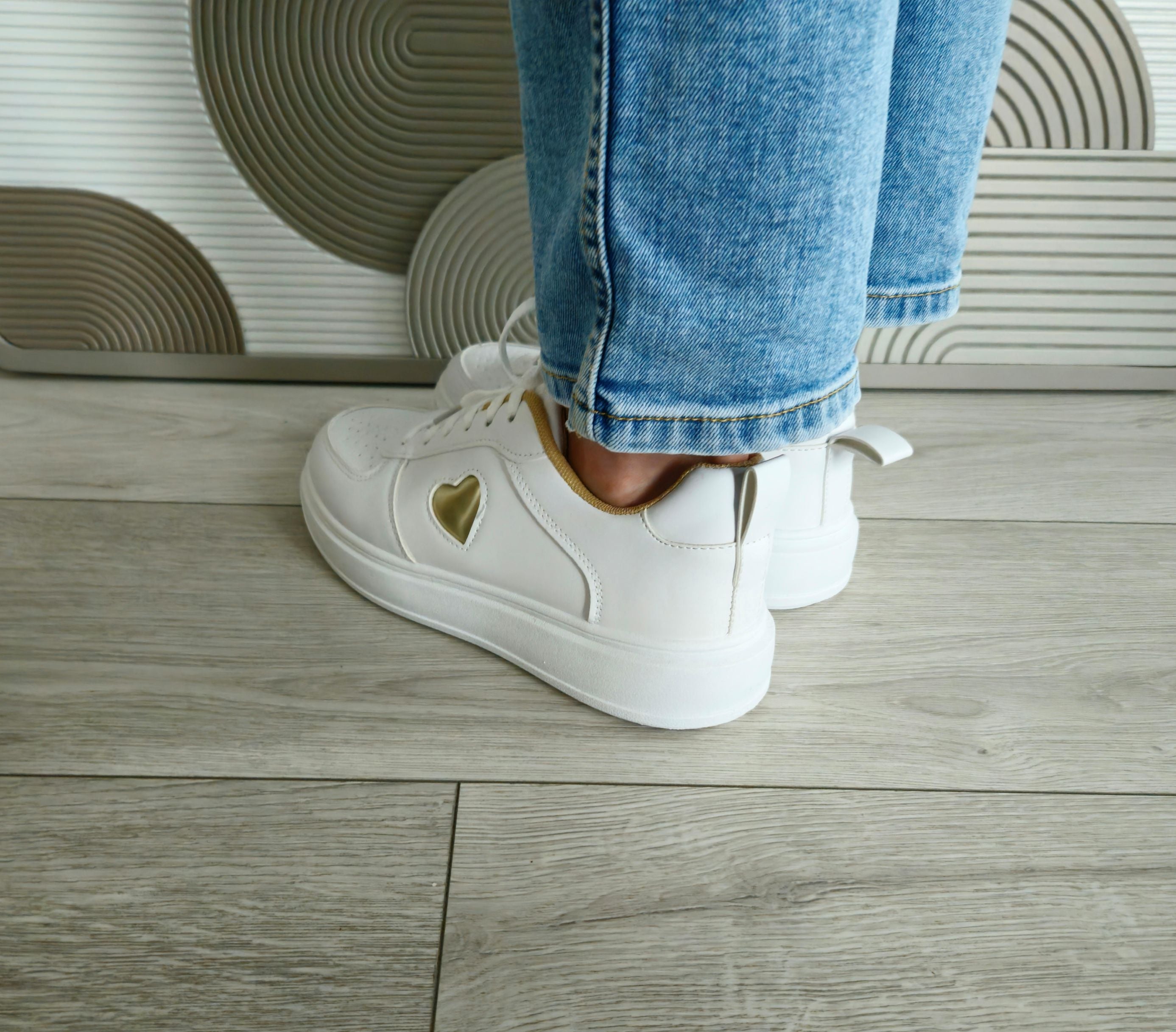Basket Cœur blanc/doré