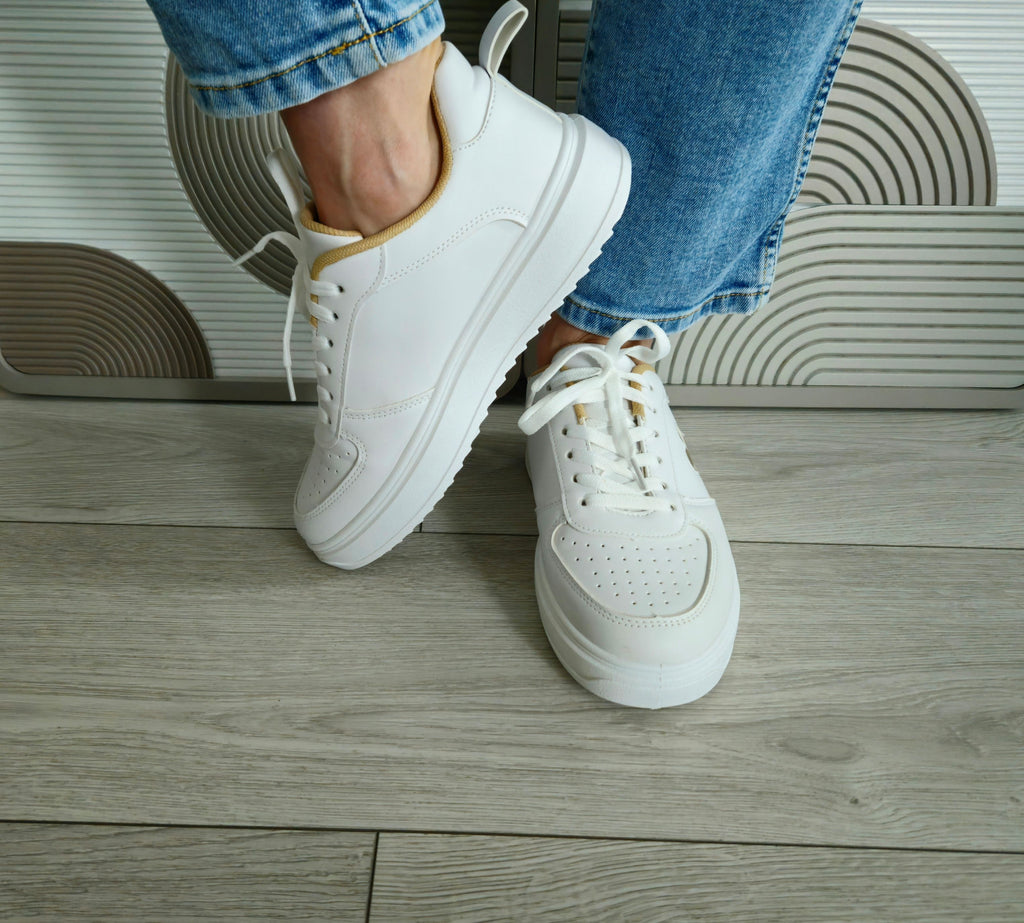 Basket Cœur blanc/doré