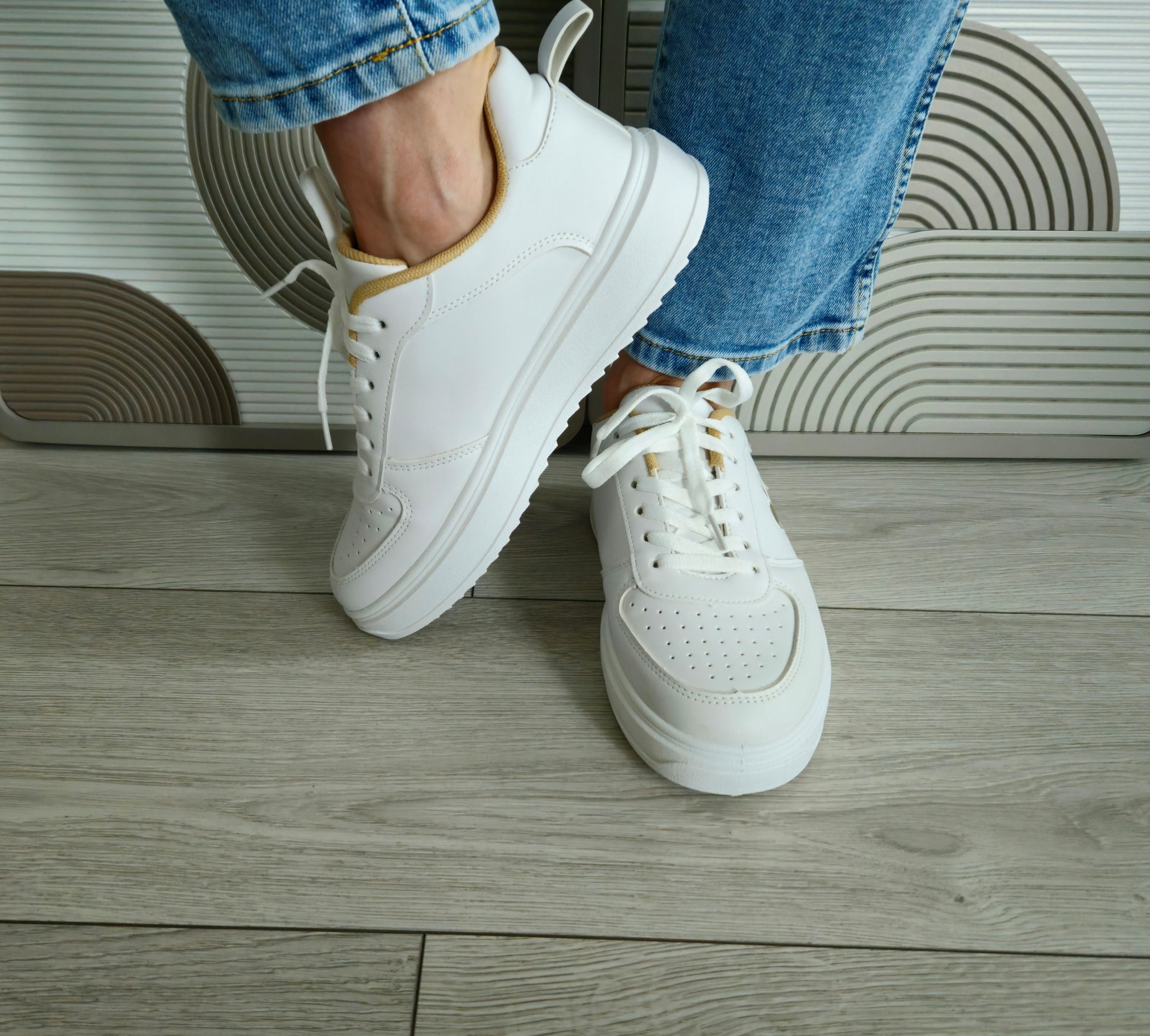 Basket Cœur blanc/doré