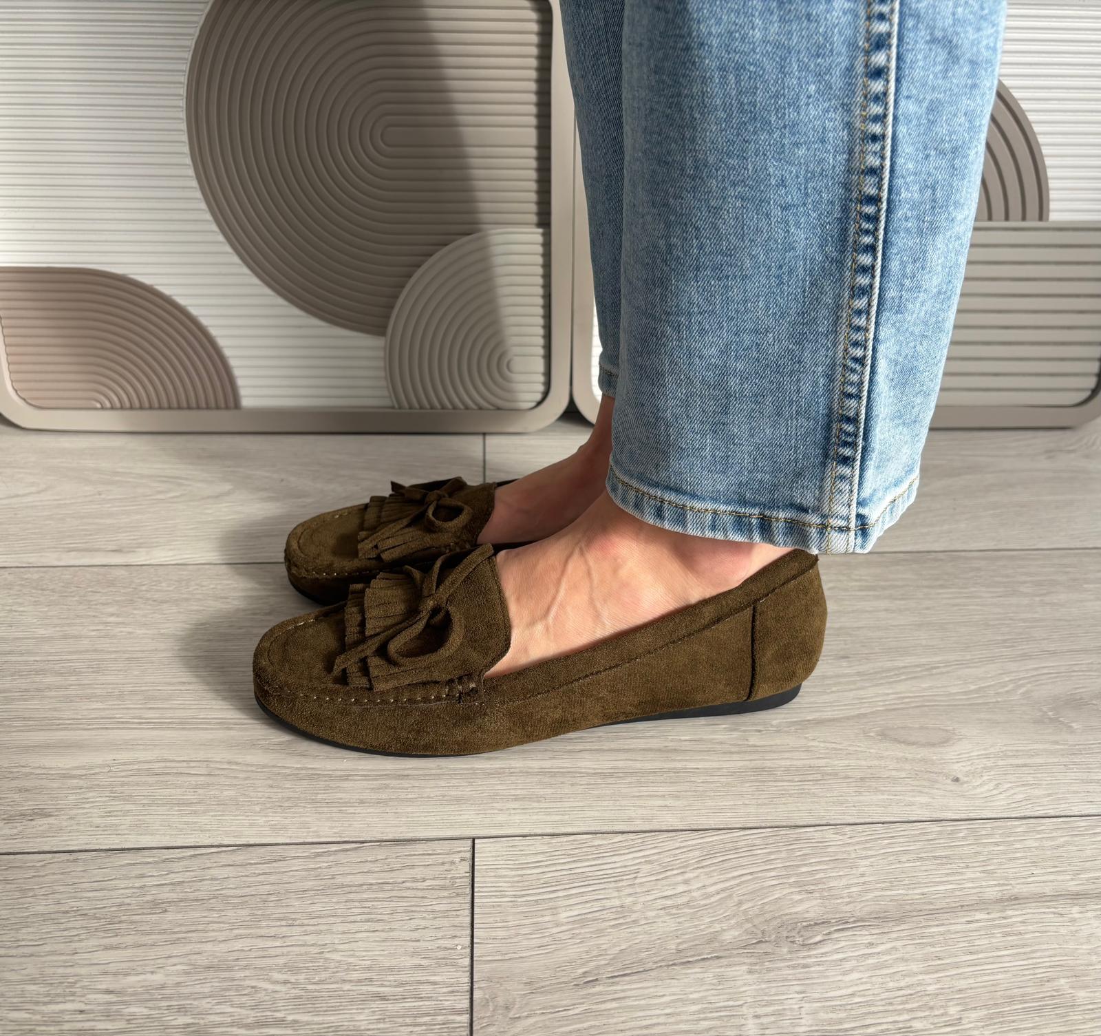Mocassins Nina vert foncé