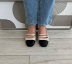 Slingback Édith beige/noir
