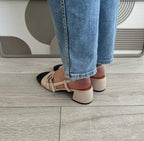 Slingback Édith beige/noir