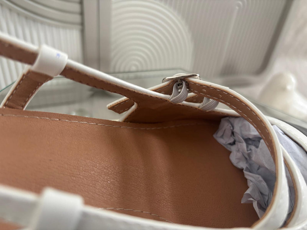 Slingback Édith blanche/noir
