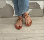 Sandales coquillages camel