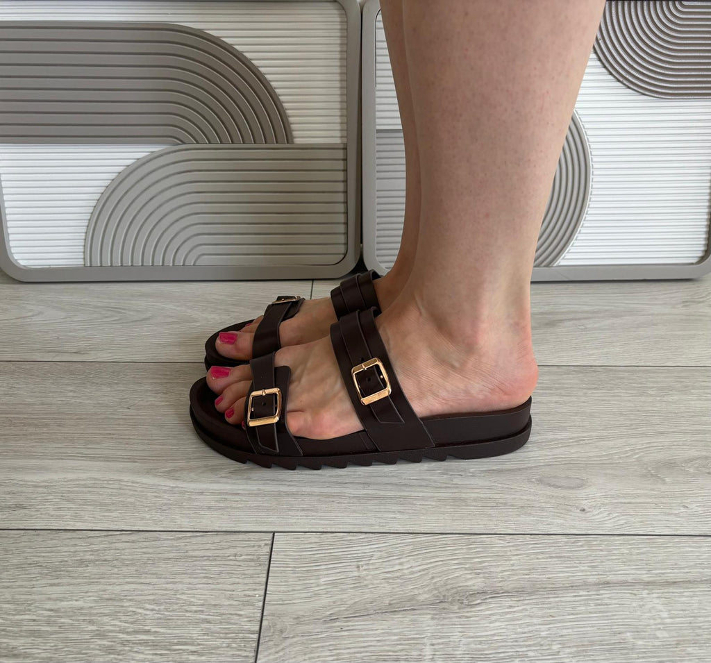 Sandales Olivia Marron Foncé Atelier du style